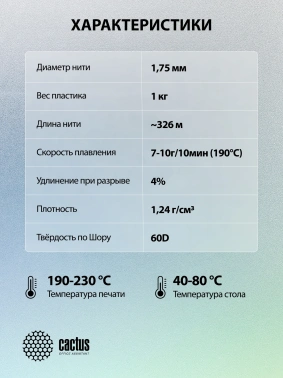 Пластик для принтера 3D Cactus CS-3D-PLA-1KG-PINK