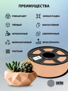 Пластик для принтера 3D Cactus CS-3D-PLA-1KG-SKIN