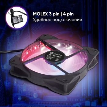 Вентилятор для корпуса Оклик  OG-CF120RGB2-BK