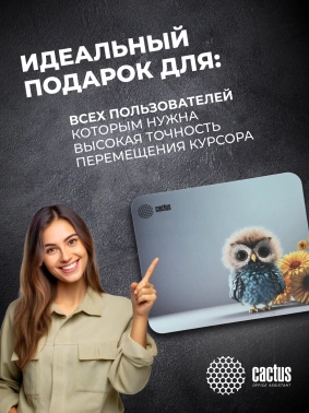 Коврик для мыши Cactus Owl gray