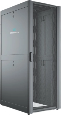 Шкаф серверный C3 Solutions (C3.RF2401) напольный 24U 600x1050мм пер.дв.перфор. 2 бок.пан. направл.под закл.гайки 1500кг черный 1182мм металл