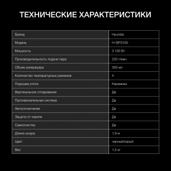 Утюг Hyundai H-SIP3100