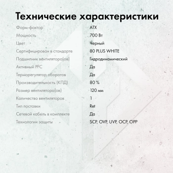 Блок питания GMNG ATX 700W GG-PS700