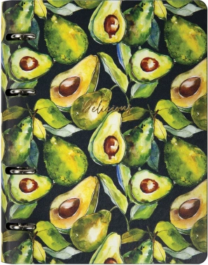 Тетрадь на кольцах Brauberg 112130 80л. клет. A5 180х220 Avocado 1диз. экокожа тиснен.ф. кольца