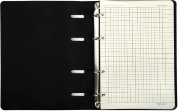 Тетрадь на кольцах Brauberg 112130 80л. клет. A5 180х220 Avocado 1диз. экокожа тиснен.ф. кольца