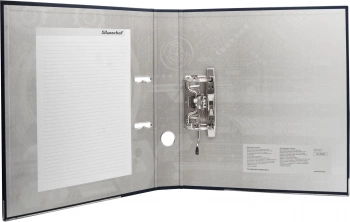 Папка-регистратор Silwerhof A4 75мм ПВХ/бумага черный мет.окант. сборная (упак.:2шт)