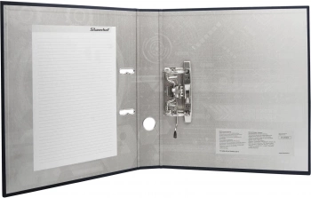 Папка-регистратор Silwerhof A4 75мм ПВХ/бумага черный без. окант. сборная (упак.:2шт)