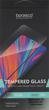 Защитное стекло для экрана BoraSCO прозрачный для Xiaomi Redmi A3/A3X/Poco C61 2.5D антиблик. 1шт. (73139)