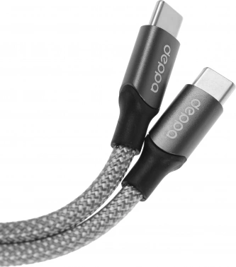 Кабель Deppa 72549 USB Type-C (m)-USB Type-C (m) 1.5м серый коробка