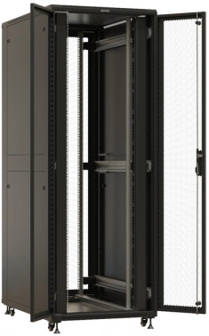 Шкаф коммутационный Hyperline (TTBR-4781-DD-RAL9004) напольный 47U 800x1000мм пер.дв.перфор. задн.дв.перфор. 2 бок.пан. 1000кг черный 910мм 153.3кг 2277мм IP20 сталь