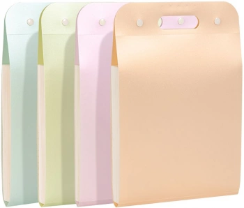 Папка-портфель Deli PM323 на кнопке 13 отдел. A4 полипропилен ассорти/ассорти