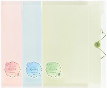 Папка на резинке Deli PM307 8 отдел. A4 текстура полипропилен ассорти