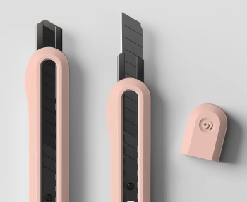 Нож канцелярский Deli NS063-SA-PINK Nusign шир.лез.9мм выдвижное лезвие фиксатор усиленный сталь розовый