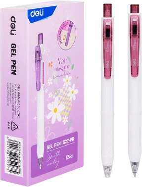Ручка гелев. автоматическая Deli EG22-PR