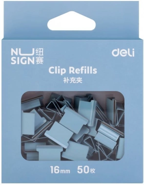 Зажимы Deli NS086BLUE  Nusign