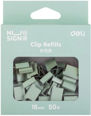 Зажимы Deli NS086GREEN  Nusign