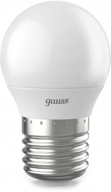 Лампа светодиодная Gauss 6.5Вт цок.:E27 шар 220B св.свеч.бел.нейт. P45 (упак.:10шт) (105102207)