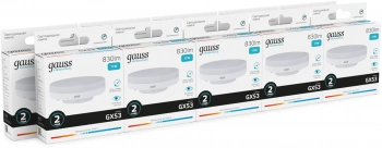 Лампа светодиодная Gauss Elementary 11Вт цок.:GX53 таблетка 220B св.свеч.бел.нейт. Tablet (упак.:10шт) (83821)