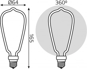Лампа светодиодная Gauss Filament  1005802104