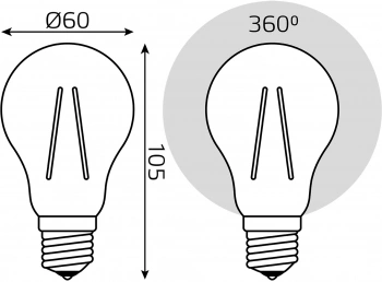 Лампа светодиодная Gauss Filament  102902212
