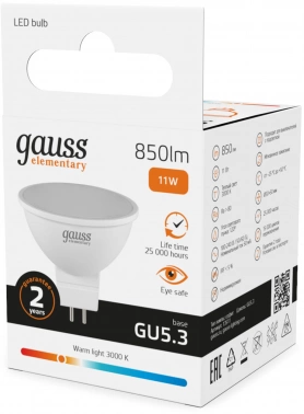 Лампа светодиодная Gauss Elementary  13511