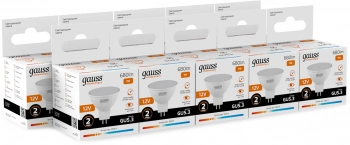 Лампа светодиодная Gauss Elementary 9Вт цок.:GU5.3 софит 12B св.свеч.теп.св./дневн. (упак.:10шт) (11519)