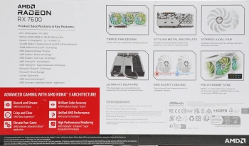 Видеокарта Asrock PCI-E 4.0  RX7600 SL 8GO