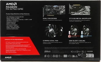 Видеокарта Asrock PCI-E 4.0  RX6750GRE CL 10GO