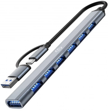 Разветвитель USB-C + USB-A Digma DHUB-7USB-AC-2.0