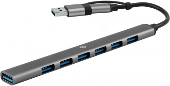 Разветвитель USB-C + USB-A Digma DHUB-7USB-AC-2.0