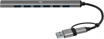 Разветвитель USB-C + USB-A Digma DHUB-7USB-AC-2.0