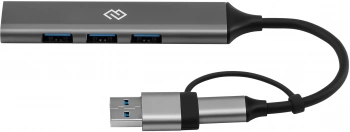 Разветвитель USB-C + USB-A Digma DHUB-4USB-AC-3.0