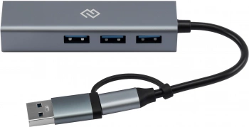 Разветвитель USB-C + USB-A Digma DHUB-LAN-4port