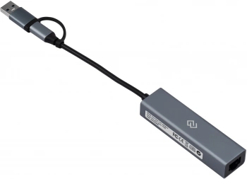Разветвитель USB-C + USB-A Digma DHUB-LAN-4port