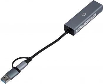 Разветвитель USB-C + USB-A Digma DHUB-LAN-4port