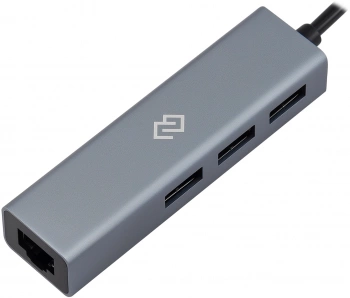 Разветвитель USB-C + USB-A Digma DHUB-LAN-4port