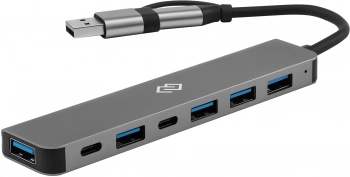Разветвитель USB-C + USB-A Digma DHUB-7USB-AC
