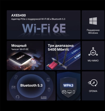 Сетевой адаптер Wi-Fi + Bluetooth Mercusys MA86XE