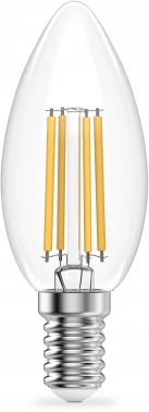 Лампа филам. Gauss Filament 12Вт цок.:E14 свеча 220B св.свеч.бел.нейт. (упак.:10шт) (32122)