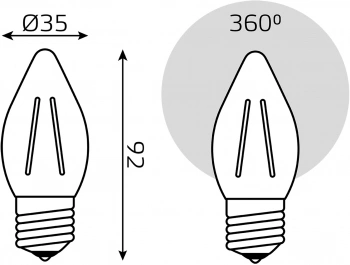 Лампа филам. Gauss Filament 11Вт цок.:E27 свеча 220B св.свеч.бел.теп. (упак.:10шт) (103802111)