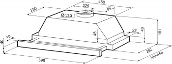 Вытяжка встраиваемая Krona KERRY 600 BLACK PB