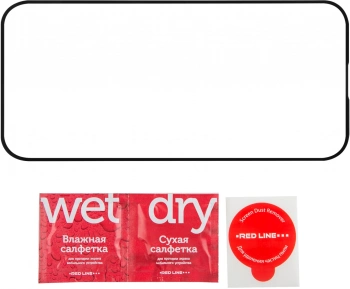 Защитное стекло для экрана Redline черный для Apple iPhone 15 Plus 2.5D 1шт. (УТ000037246)