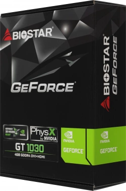 Видеокарта Biostar PCI-E 4.0 VN1034TB46 NVIDIA GeForce GT 1030 4Gb 64bit DDR4 1152/2000 DVIx1 HDMIx1 HDCP Ret