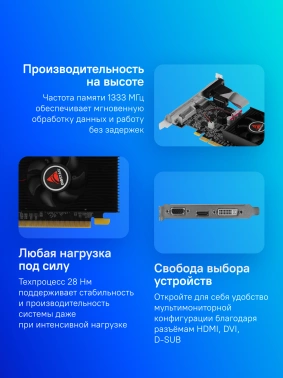 Видеокарта Biostar PCI-E 2.0  G210-1GB D3 LP