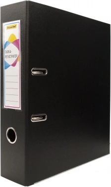 Папка-регистратор Silwerhof A4 75мм двусторон.ПВХ черный мет.окант. сборная (упак.:2шт)