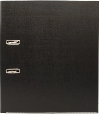 Папка-регистратор Silwerhof A4 75мм двусторон.ПВХ черный мет.окант. сборная (упак.:2шт)