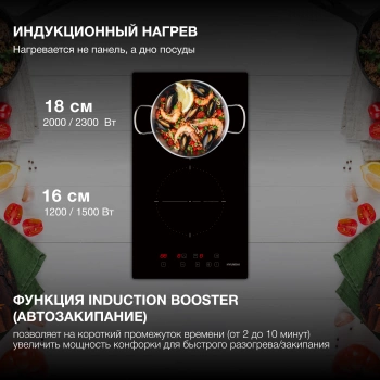 Индукционная варочная поверхность Hyundai HHI 3710 BG