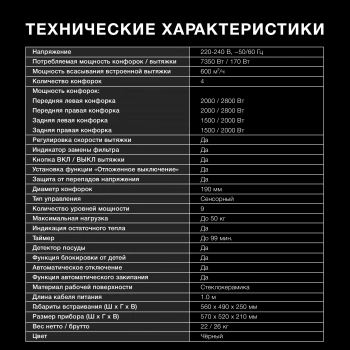 Индукционная варочная поверхность Hyundai HHIH 6858 BG