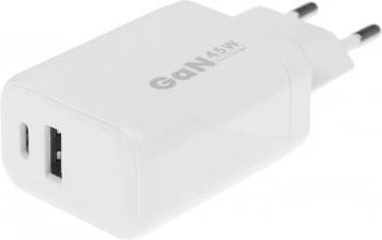 Сетевое зар./устр. BoraSCO 45W 3A (PD+QC) USB/USB Type-C универсальное белый (52390)