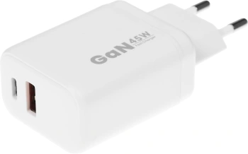 Сетевое зар./устр. BoraSCO 45W 3A (PD+QC) USB/USB Type-C универсальное белый (52389)